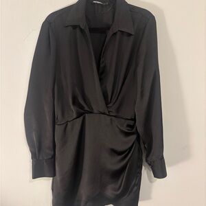 Zara Black Long Sleeve Dress